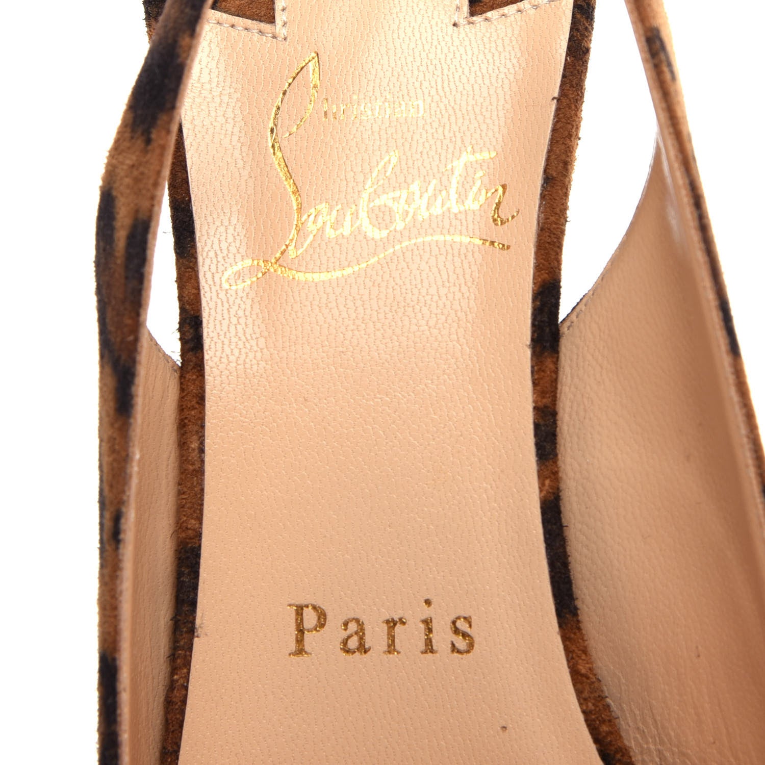 Christian Louboutin Veau Velours Leopard Clare Sling 80 Pumps 37.5 Caramel 8 of 11