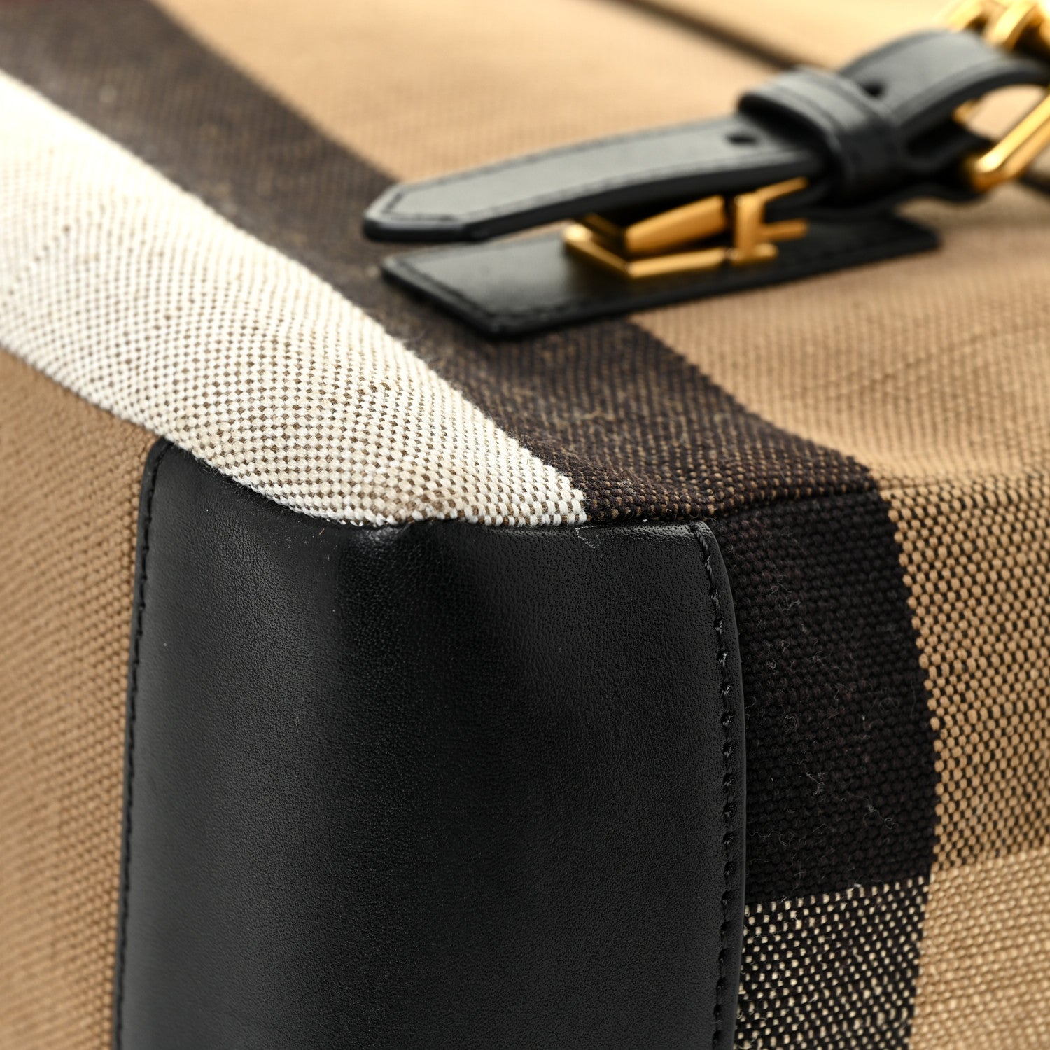 Burberry Canvas Mega Check Large Baildon Messenger Bag Black 8 of 21