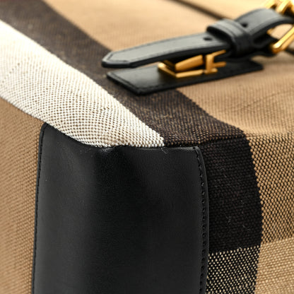Burberry Canvas Mega Check Large Baildon Messenger Bag Black 8 of 21