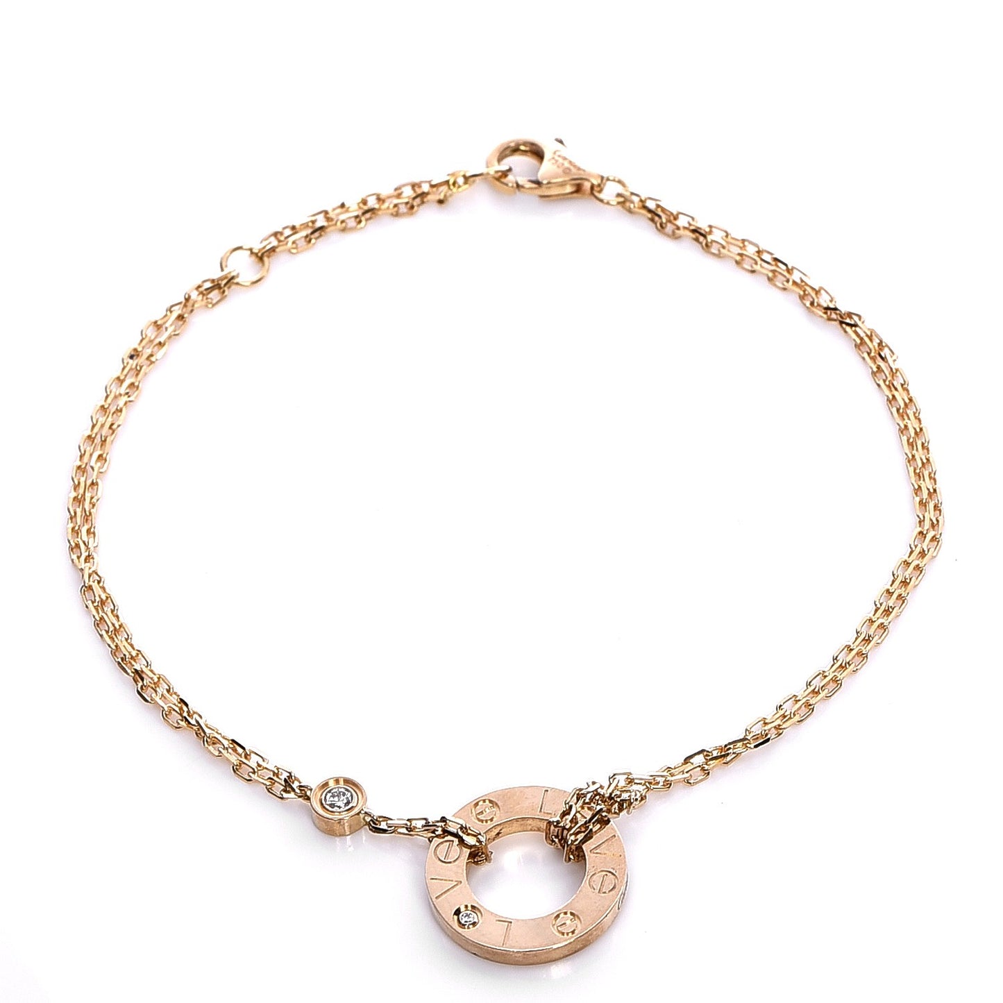 18K Yellow Gold Diamond LOVE Bracelet