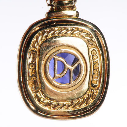 David Yurman 18K Gold Iolite 12mm Albion Enhancer Pendant 3 of 4
