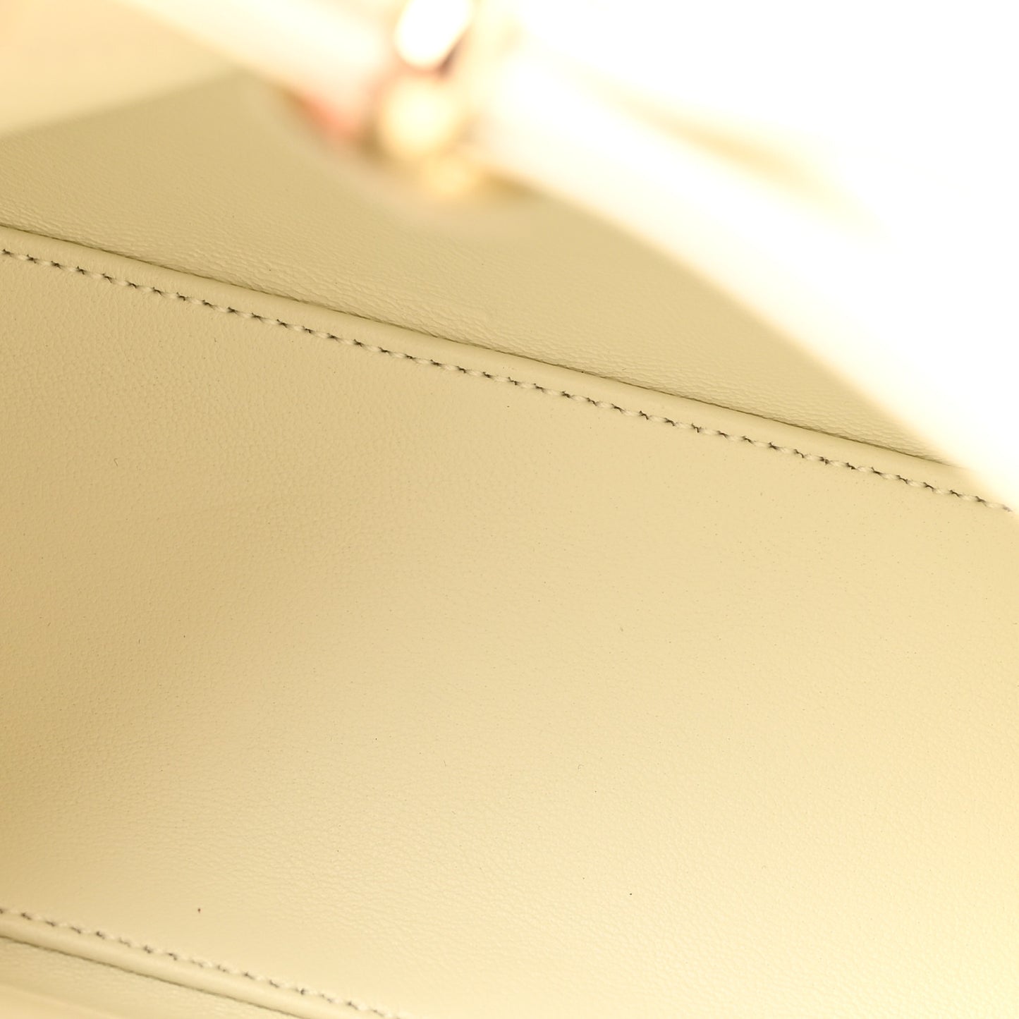 Shiny Smooth Calfskin Small Cigale Bag Latte
