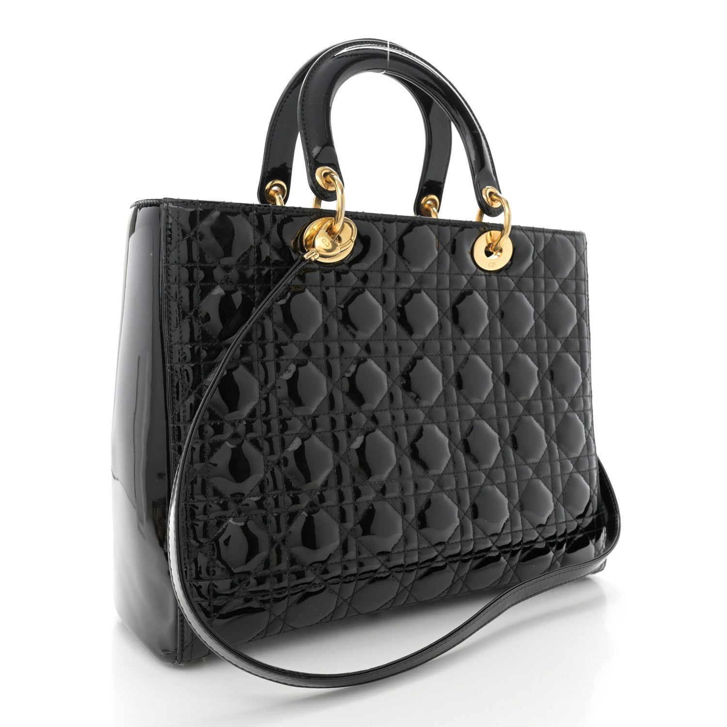 Christian Dior Patent Cannage Large Lady Dior Black 3 of 10
