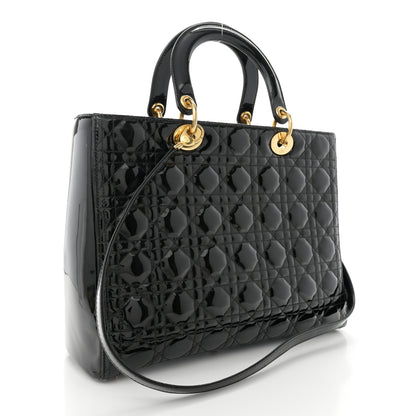 Christian Dior Patent Cannage Large Lady Dior Black 3 of 10