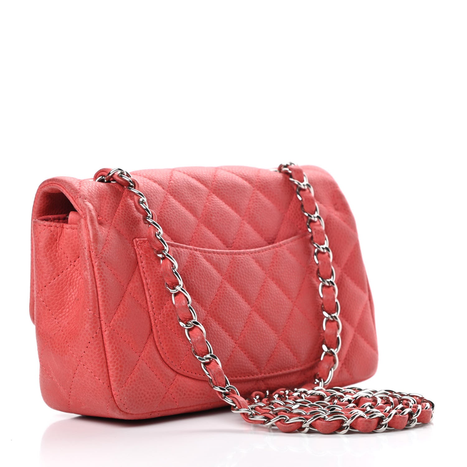 Chanel Iridescent Caviar Quilted Mini Rectangular Flap Dark Pink 3 of 19