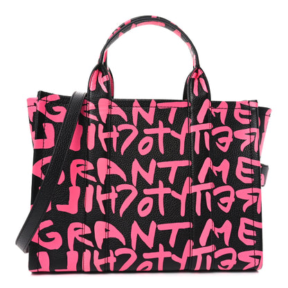 Marc Jacobs X STEPHEN SPROUSE Grained Calfskin Medium The Tote Bag Pink 1 of 9
