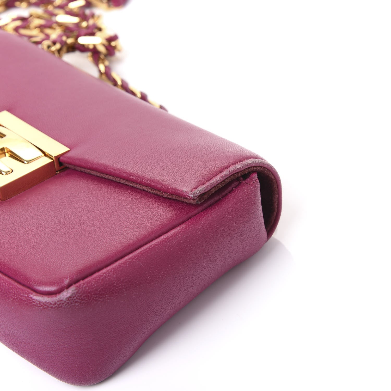 Fendi Shiny Nappa Mini Be Baguette Shoulder Bag Ciclamino 13 of 13