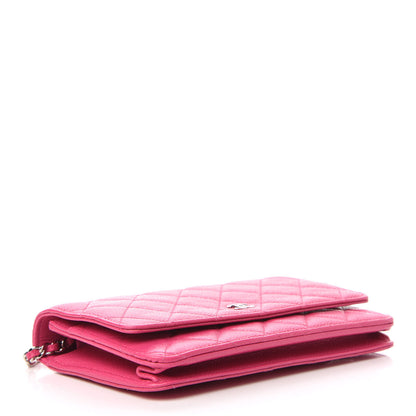 Chanel Caviar Quilted Wallet on Chain WOC Pink 4 of 12