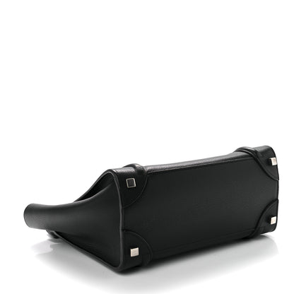 Celine Drummed Calfskin Micro Luggage Black 4 of 8