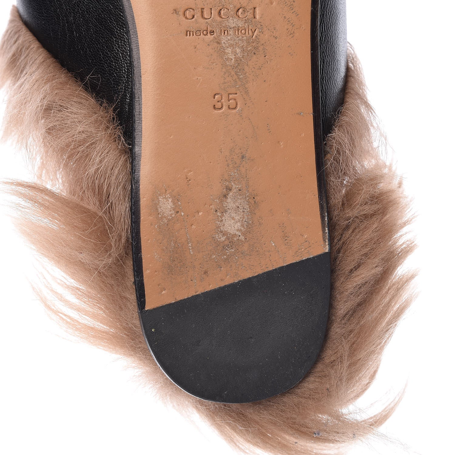 Gucci Malaga Kid Fur Crystal Dragon Embroidered Womens Princetown Slippers 35 Black 11 of 15