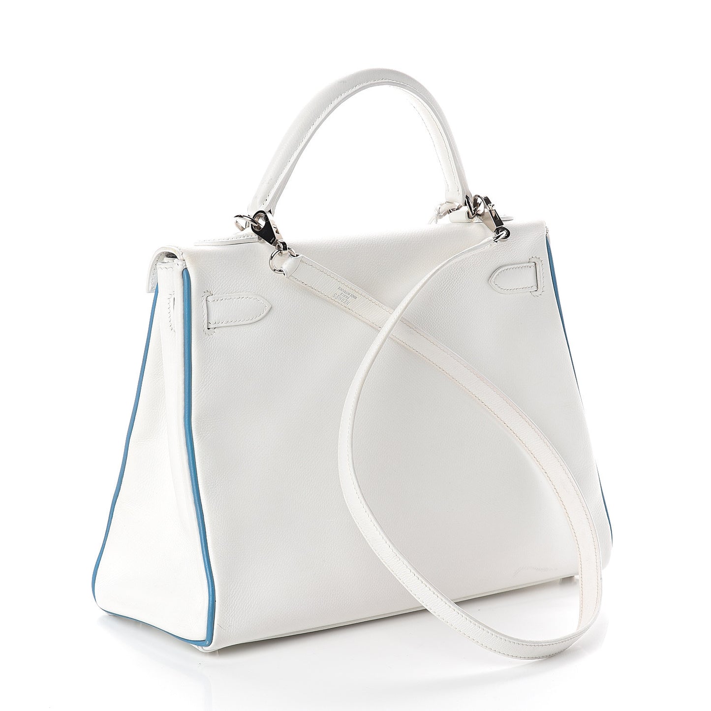 Epsom Kelly Retourne 32 White Blue Jean