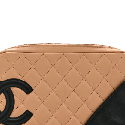 Chanel Calfskin Quilted Cambon Pochette Beige Black 8 of 10