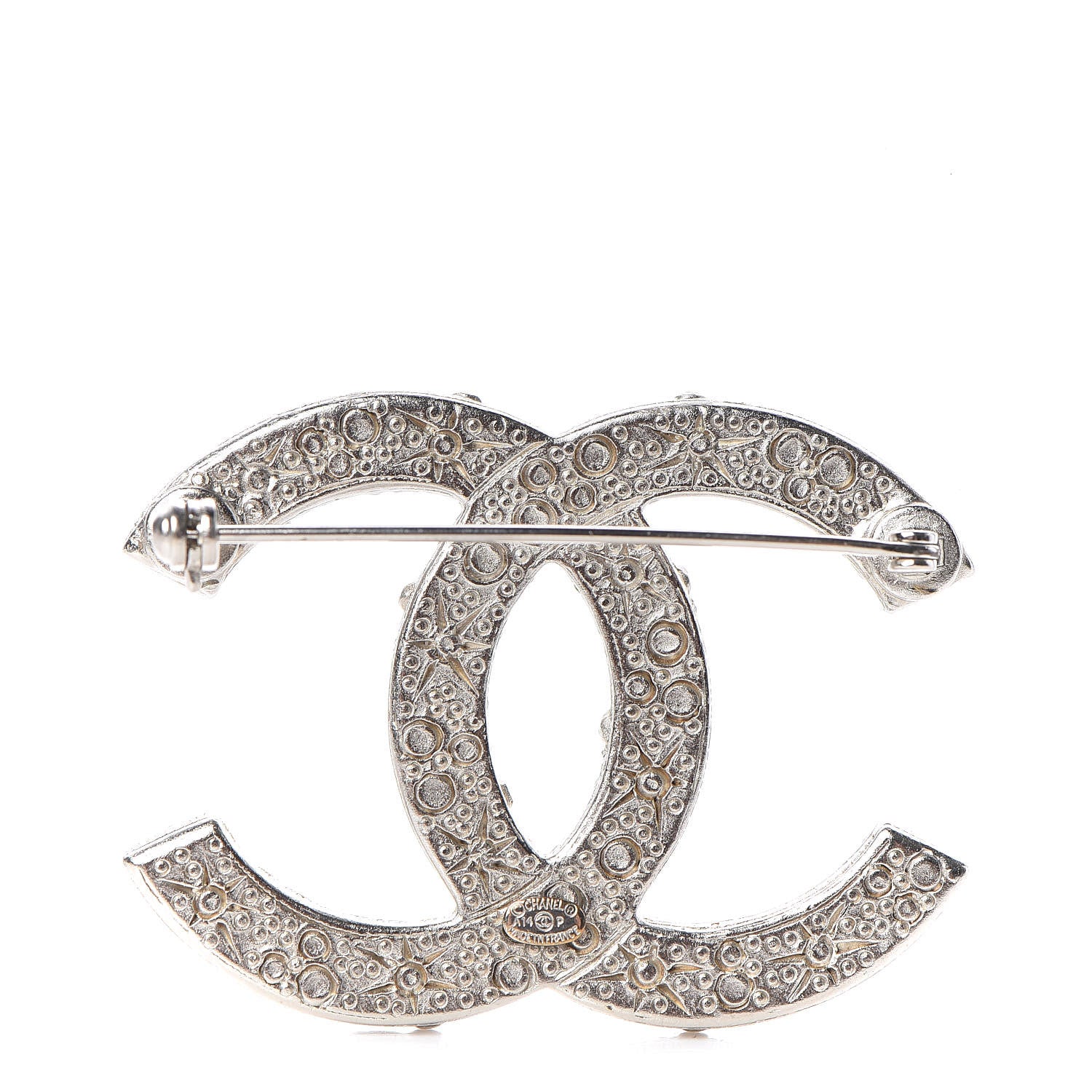 Chanel Crystal CC Brooch Silver 3 of 5