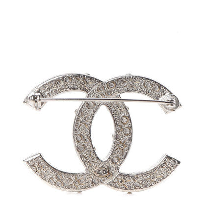 Chanel Crystal CC Brooch Silver 3 of 5