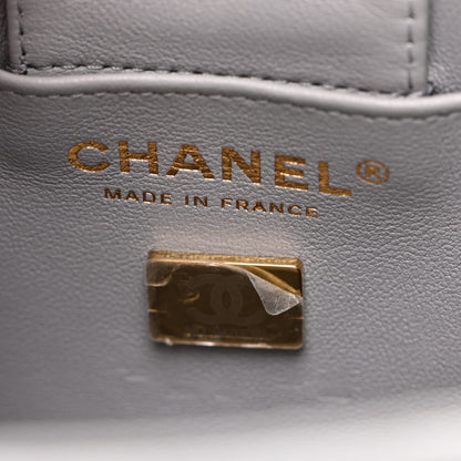 Chanel Caviar Quilted Mini Bucket Bag Blue 6 of 10