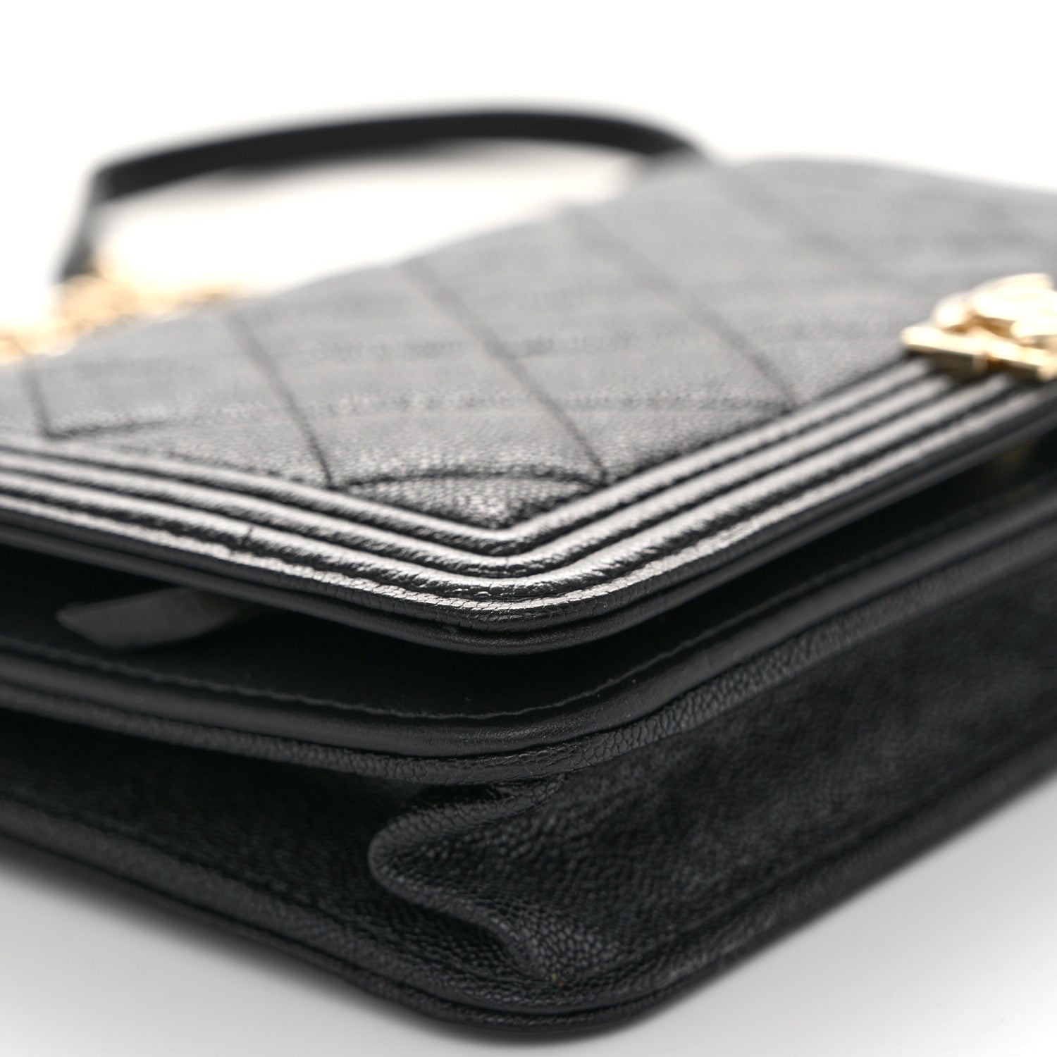 Chanel Caviar Quilted Boy Wallet On Chain WOC Black 11 of 12