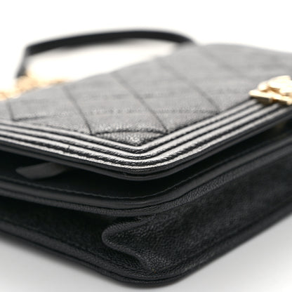 Chanel Caviar Quilted Boy Wallet On Chain WOC Black 11 of 12