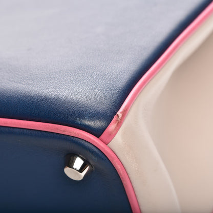 Christian Dior Smooth Calfskin Medium Tri-Color Diorissimo Bag Navy Pink 21 of 21