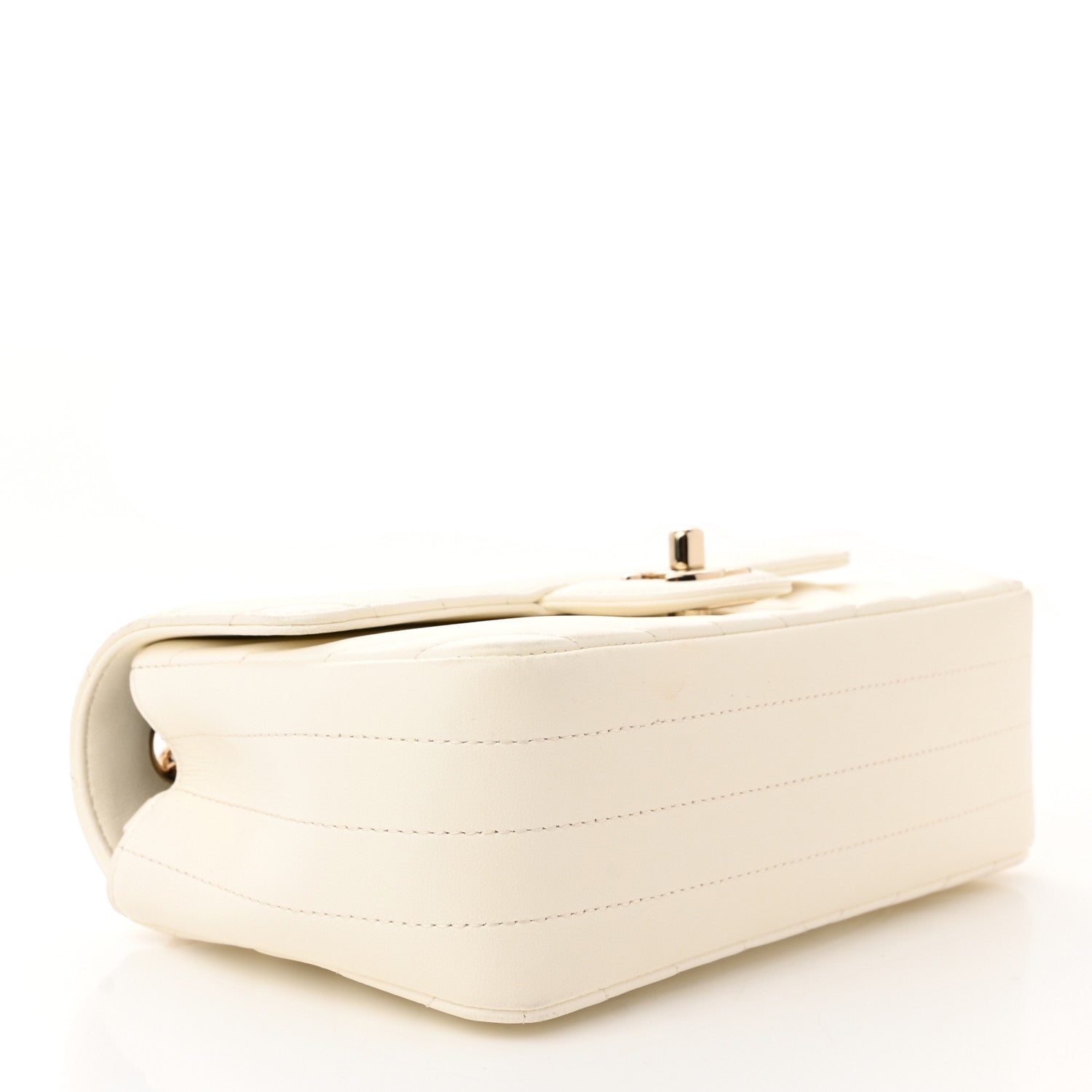 Chanel Lambskin Chevron Quilted Mini Rectangular Flap White 4 of 12