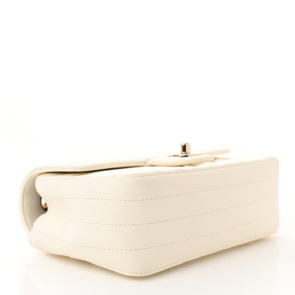 Chanel Lambskin Chevron Quilted Mini Rectangular Flap White 4 of 12