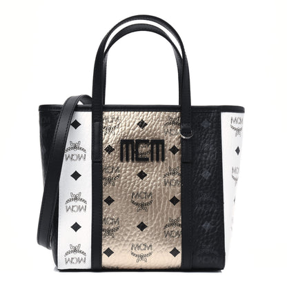 MCM Visetos Mix Toni Mini Shopper Tote Berlin Gold 1 of 14