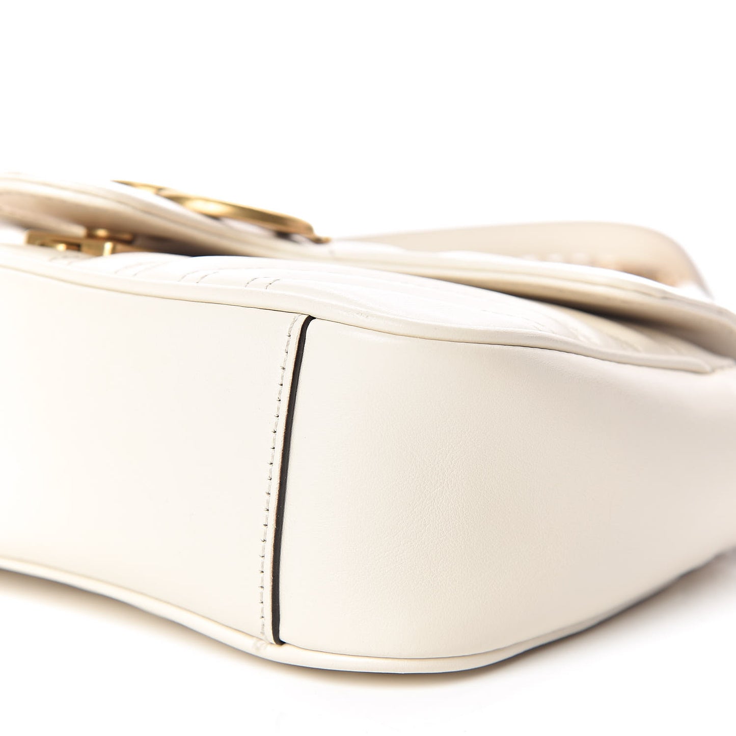 Calfskin Matelasse Mini GG Marmont Shoulder Bag White