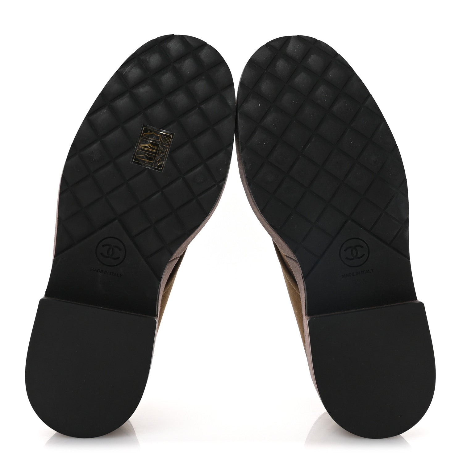 Chanel Fabric Pearl CC Combat Short Boots 36 Light Brown Dark Brown 6 of 9