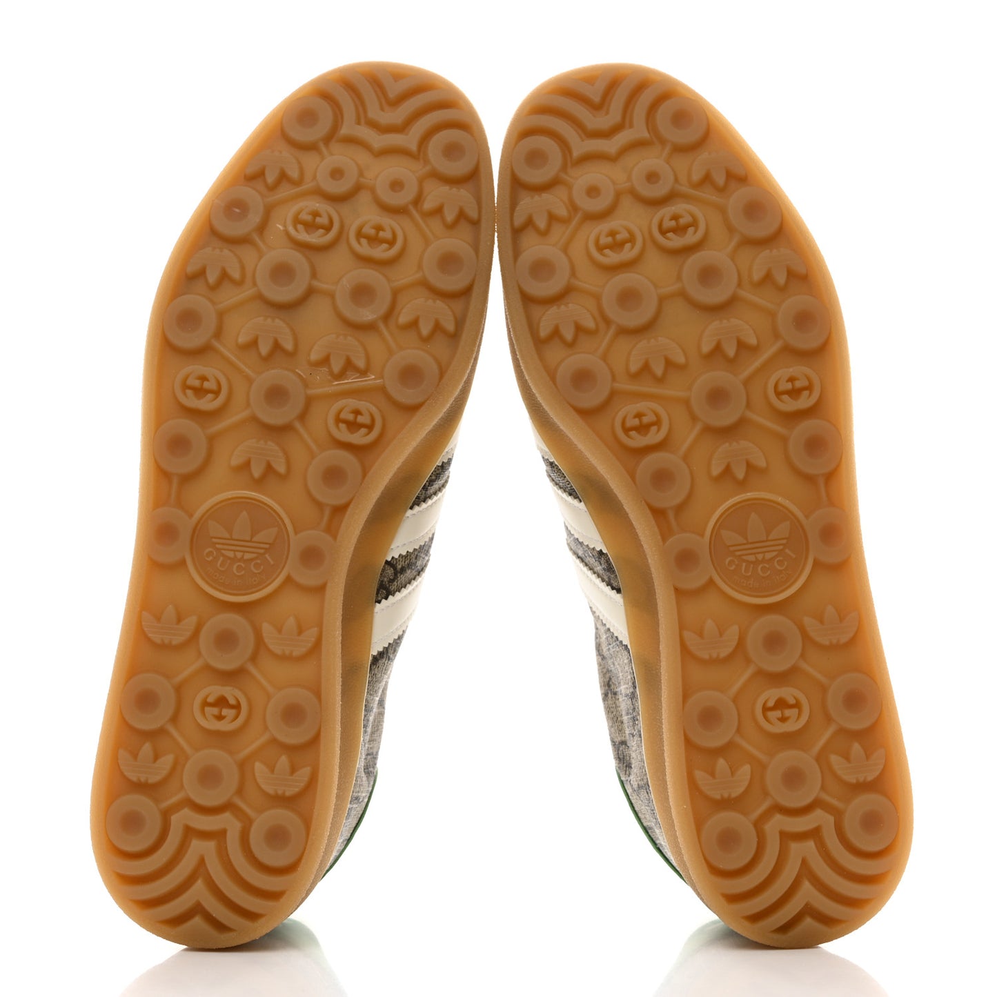 X ADIDAS GG Supreme Monogram Mens Gazelle Sneakers 9 Beige Ebony Off White New Shamarock