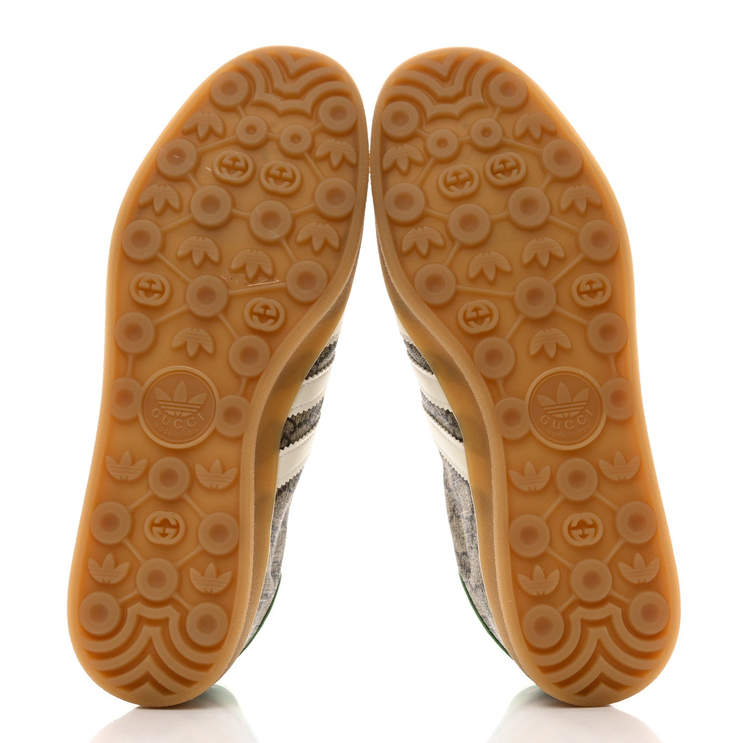 Gucci X ADIDAS GG Supreme Monogram Mens Gazelle Sneakers 9 Beige Ebony Off White New Shamarock 5 of 9
