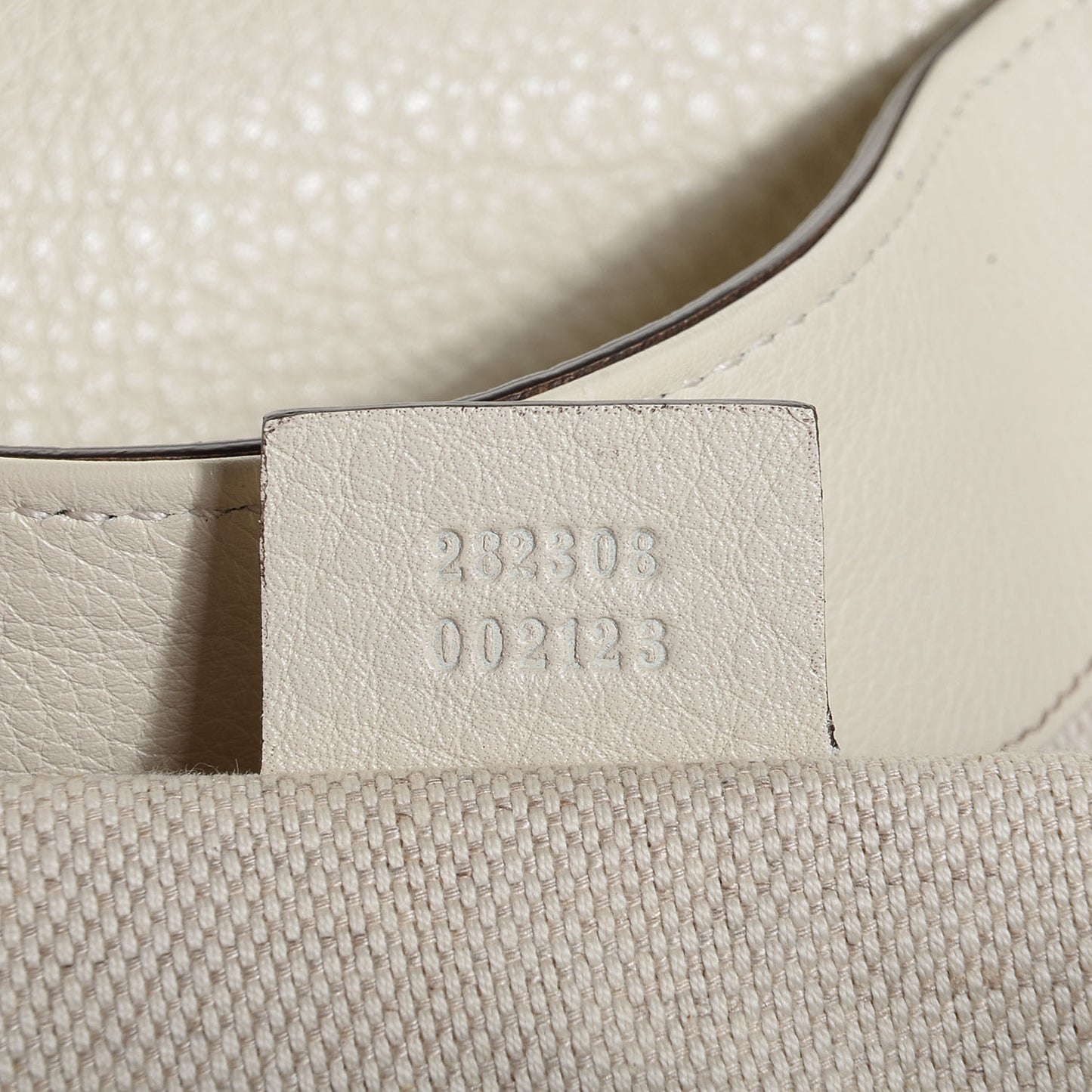 Pebbled Calfskin Large Soho Shoulder Bag Off White