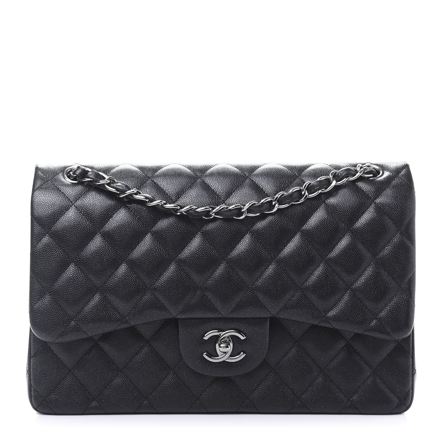 Chanel Iridescent Caviar Quilted Jumbo Double Flap Black 1 of 11