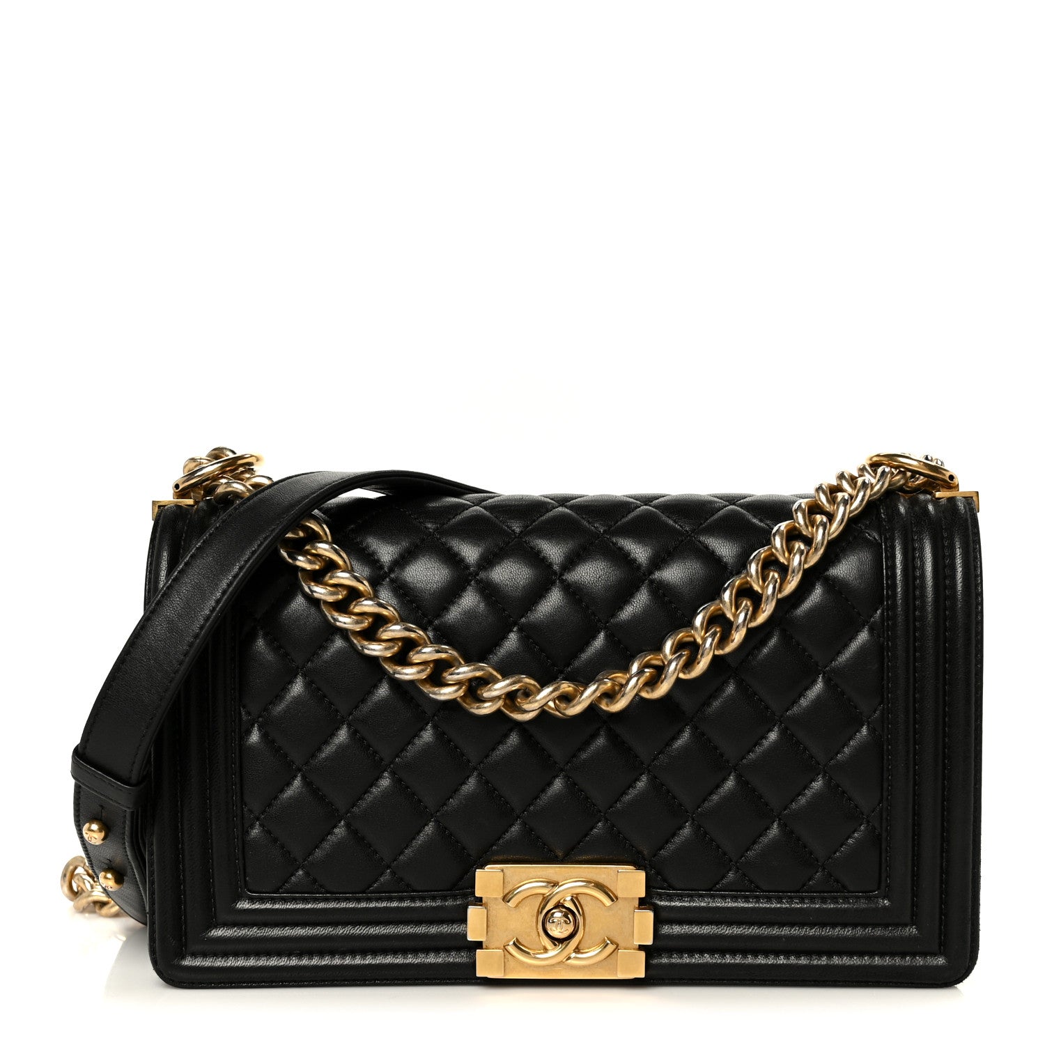 Chanel Lambskin Quilted Medium Boy Flap Black 1 of 11