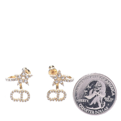Christian Dior Crystal Clair D Lune Earrings Gold 2 of 5