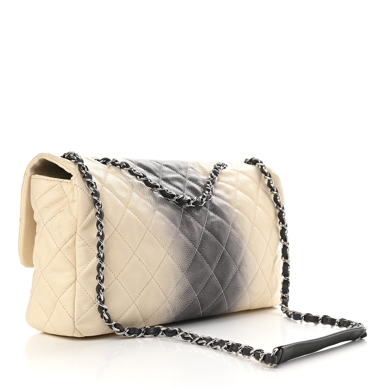 Chanel Caviar Quilted Large Ombre Single Flap Grey 2 of 8