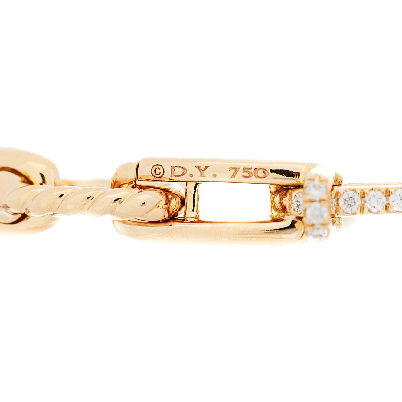 18K Rose Gold Diamond 4mm Stax Chain Link Bracelet