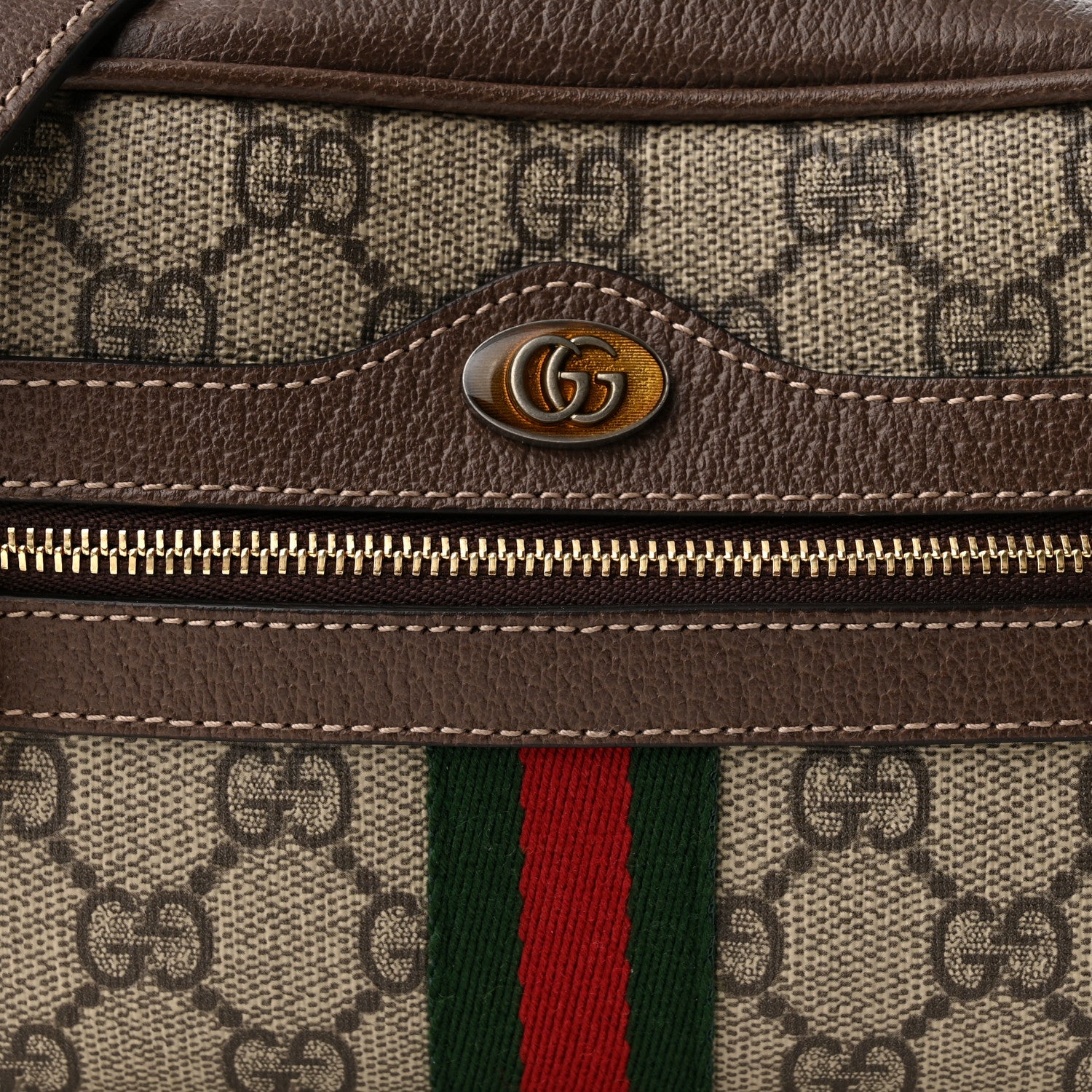 Gucci GG Supreme Monogram Web Mini Ophidia Shoulder Bag Brown 8 of 11