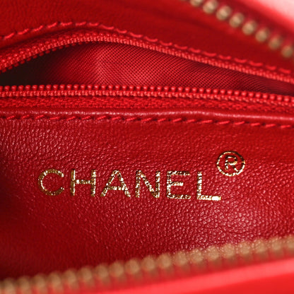 Chanel Satin Quilted CC Tassel Camera Case Red 6 of 9