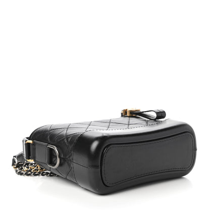 Chanel Aged Calfskin Quilted Small Gabrielle Hobo Black 4 of 11