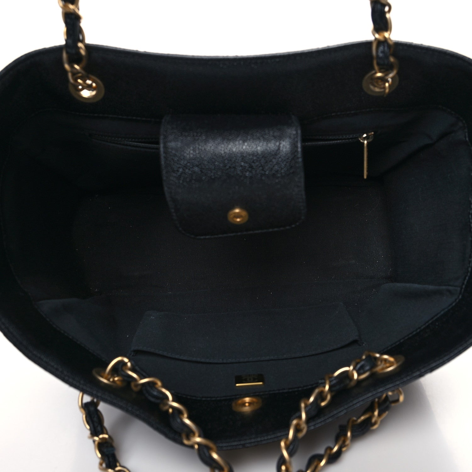 Chanel Caviar Quilted Small Shopping Tote Black 5 of 9