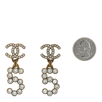 Chanel Metal Crystal City of Lights No 5 Drop Earrings Gold 2 of 4