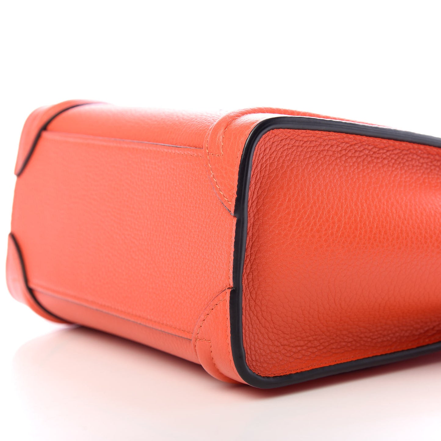 Drummed Calfskin Nano Luggage Vermillion
