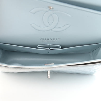 Chanel Perforated Lambskin Quilted Medium Double Flap Light Blue Light Purple White 5 of 11