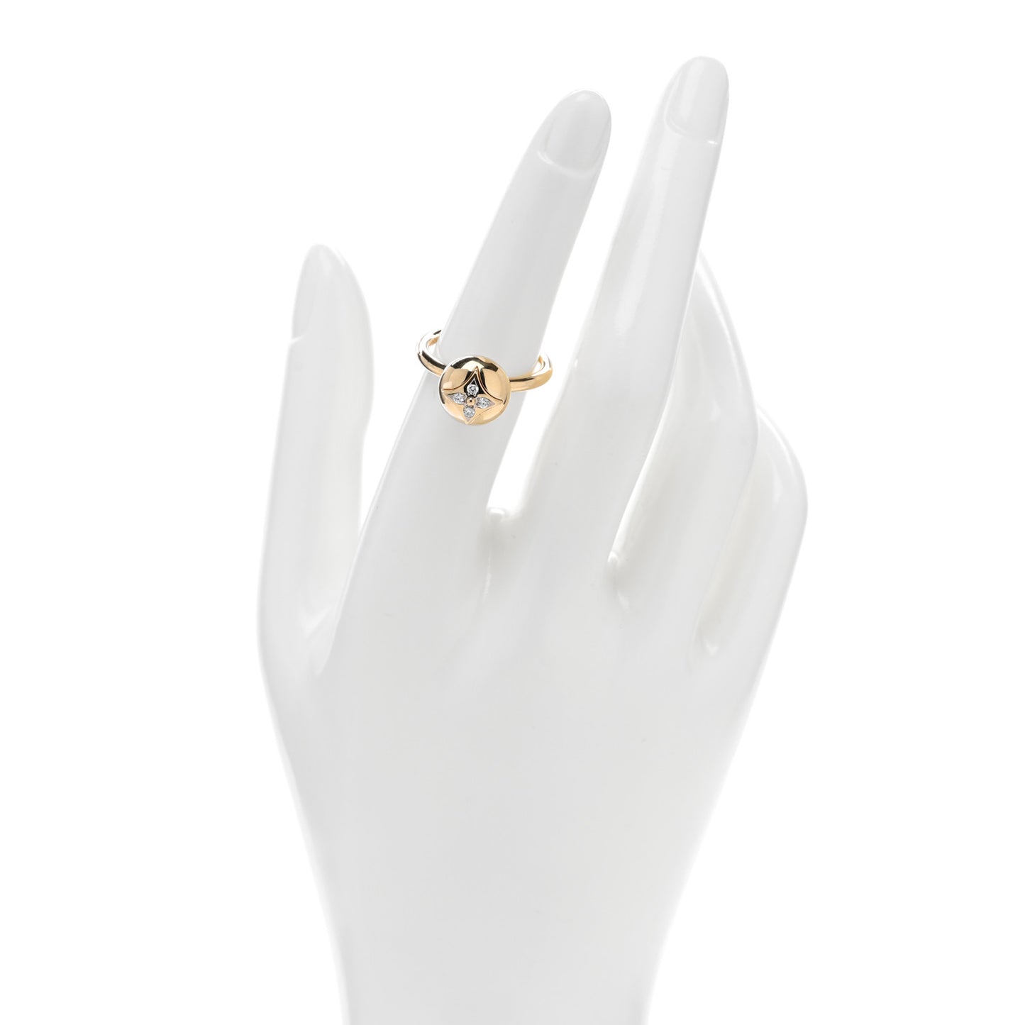 18K Yellow White Gold Diamond B Blossom Ring 52 6