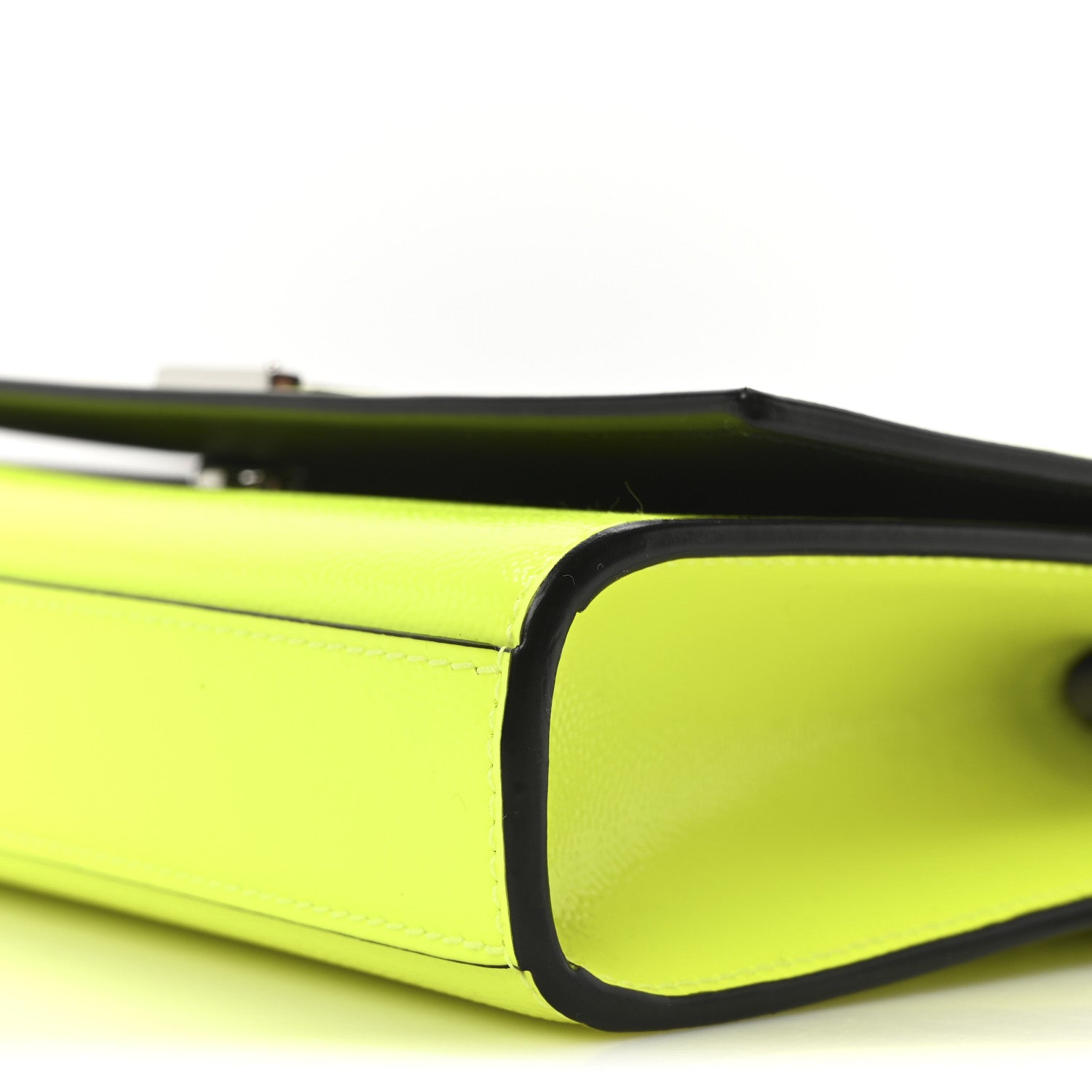 Saint Laurent Patent Grain de Poudre Small Monogram Kate Satchel Neon Yellow 10 of 10