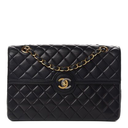 Chanel Lambskin Quilted Medium Single Flap Navy Blue 1 of 9