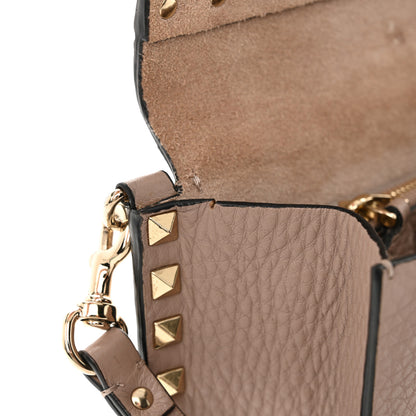 Valentino Garavani Grained Calfskin Small Rockstud Flap Crossbody Bag Poudre 15 of 15