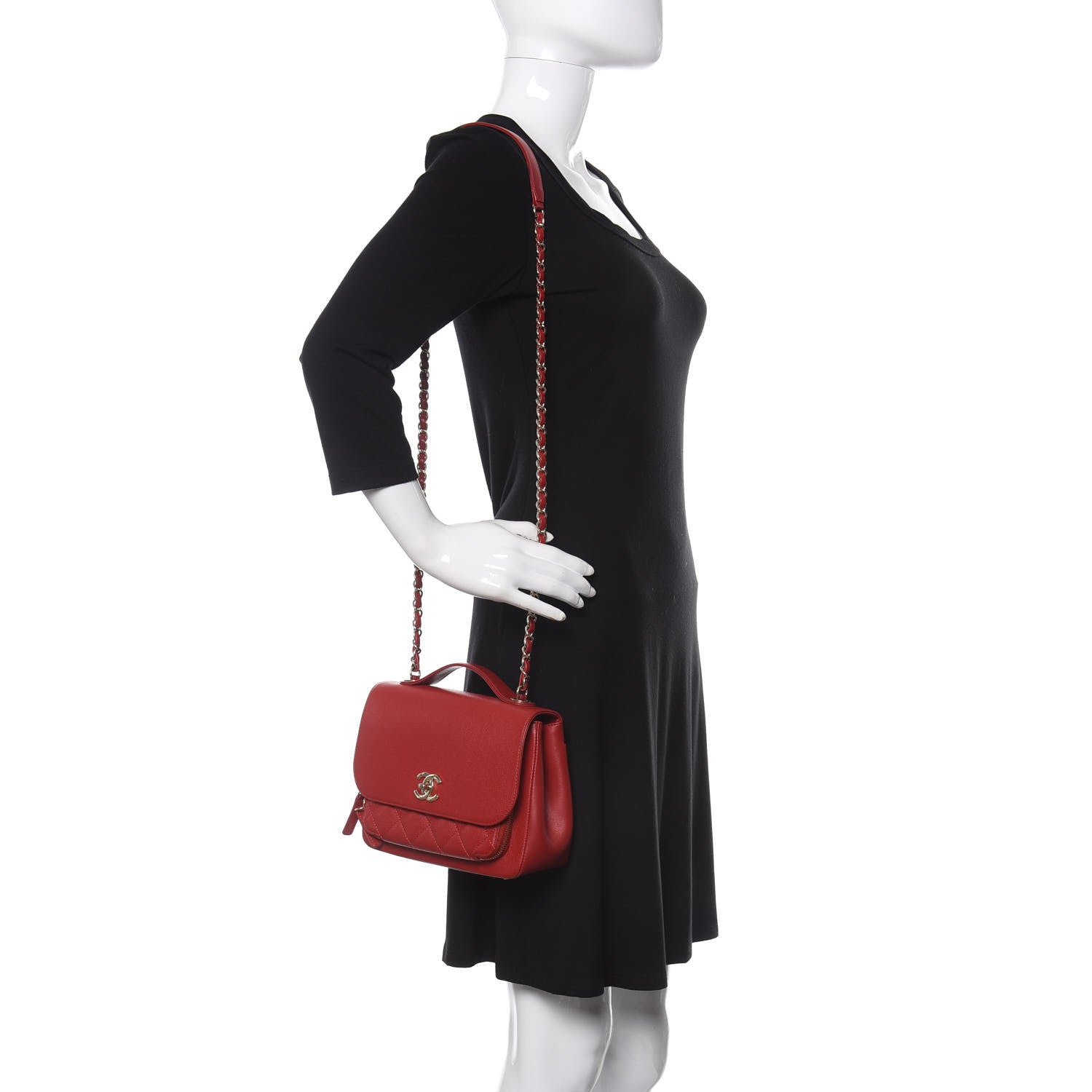 Chanel Caviar Quilted Medium Business Affinity Flap Red 2 of 10