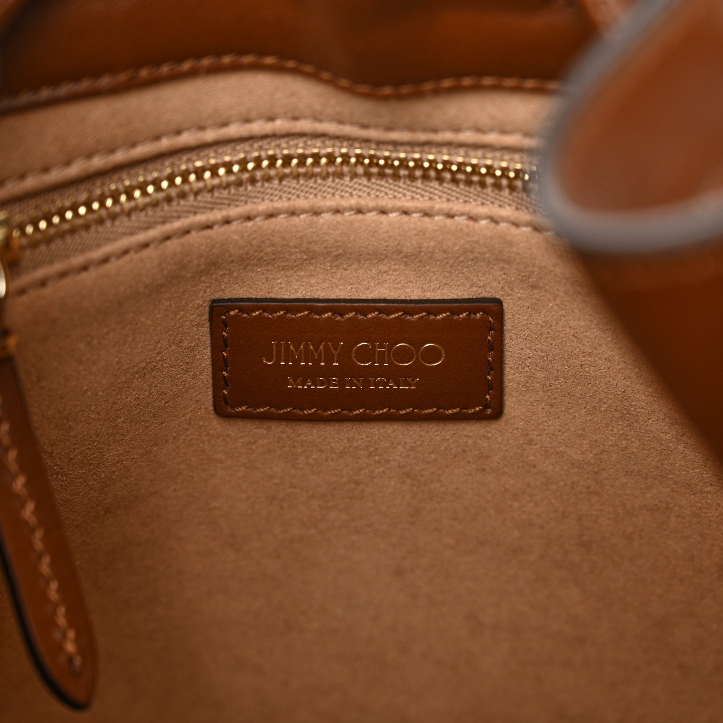 Smooth Shiny Calfskin Bon Bon Bucket Bag Dark Tan