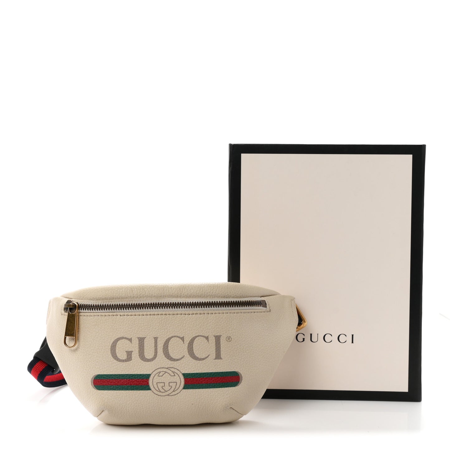 Grained Calfskin Small Logo Belt Bag White