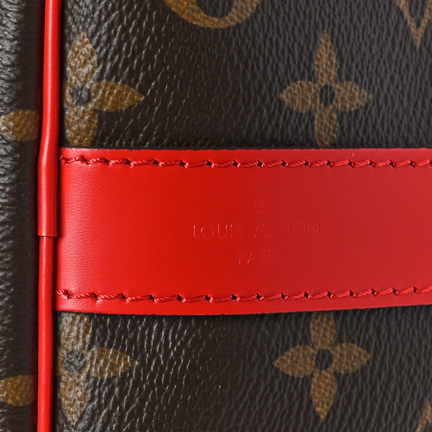 Louis Vuitton Calfskin Monogram Keepall Bandouliere 50 Coquelicot 5 of 9